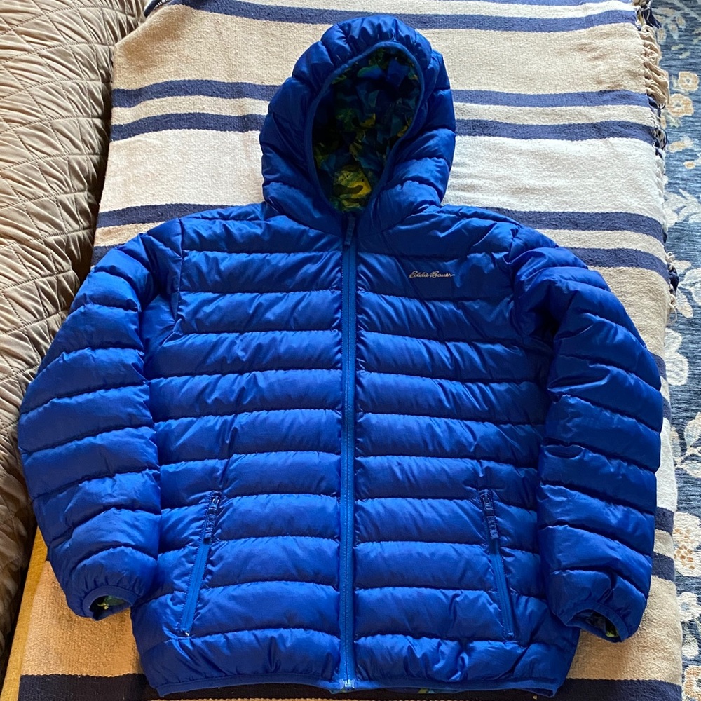 Eddie Bauer Vibrant Blue Hooded Puffer Jacket